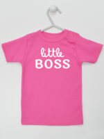 Little Boss - koszulka niemowlęca z nadrukiem - Ciemny Różowy - Koszulka krótki rękaw