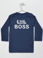 Little Boss - koszulka niemowlęca z nadrukiem - Granatowy - Koszulka długi rękaw