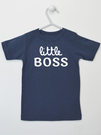 Little Boss - koszulka niemowlęca z nadrukiem - Granatowy - Koszulka krótki rękaw