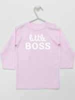 Little Boss - koszulka niemowlęca z nadrukiem - Różowy - Koszulka długi rękaw