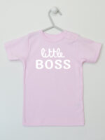 Little Boss - koszulka niemowlęca z nadrukiem - Różowy - Koszulka krótki rękaw