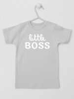 Little Boss - koszulka niemowlęca z nadrukiem - Szary - Koszulka krótki rękaw