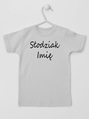 Napis Słodziak z Imieniem - koszulka personalizowana - Szary - Koszulka krótki rękaw