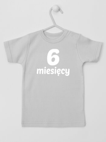 Sześć Miesięcy - koszulka dla niemowlaka - Szary - Koszulka krótki rękaw