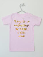 Wszystkiego Najlepszego Dziadku z Życzeniami - koszulka personalizowana - Różowy - Koszulka krótki rękaw