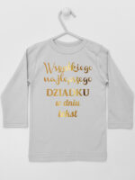 Wszystkiego Najlepszego Dziadku z Życzeniami - koszulka personalizowana - Szary - Koszulka długi rękaw