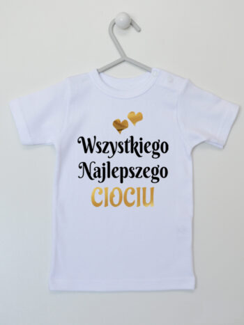 Wszystkiego najlepszego Ciociu z Sercami - koszulka z życzeniami - Biały - Koszulka krótki rękaw