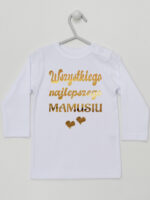 Wszystkiego Najlepszego Mamusiu - koszulka z nadrukiem - Biały - Koszulka długi rękaw