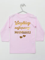 Wszystkiego Najlepszego Mamusiu - koszulka z nadrukiem - Różowy - Koszulka długi rękaw
