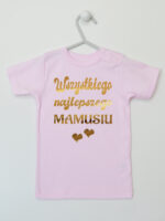 Wszystkiego Najlepszego Mamusiu - koszulka z nadrukiem - Różowy - Koszulka krótki rękaw