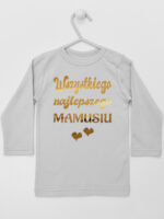 Wszystkiego Najlepszego Mamusiu - koszulka z nadrukiem - Szary - Koszulka długi rękaw