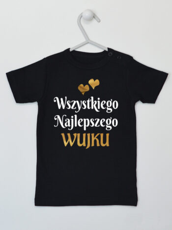Wszystkiego Najlepszego Wujku z Sercami - koszulka z życzeniami - Czarny - Koszulka krótki rękaw