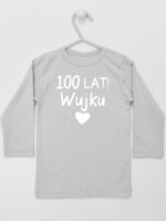 100 Lat Wujku - koszulka z życzeniami dla wujka - Szary - Koszulka długi rękaw 100 Lat Wujku - koszulka z życzeniami dla wujka - Szary - Koszulka długi rękaw