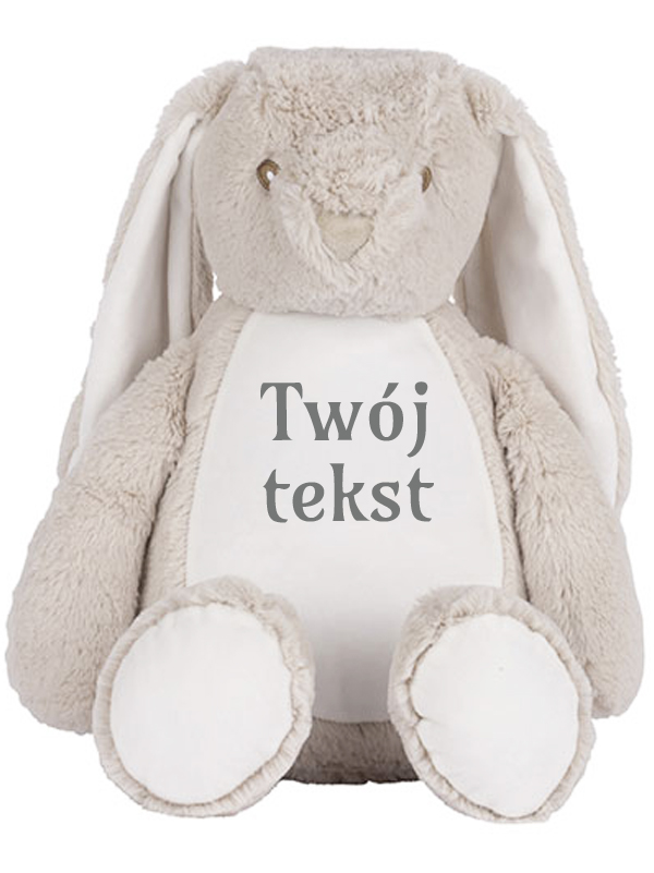 Beżowy Króliczek z Imieniem – Personalizowana Maskotka 45 cm - 4