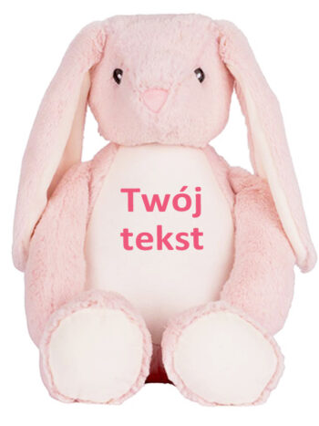 Króliczek Różowy z Twoim Napisem 45 cm - duży pluszak - 2