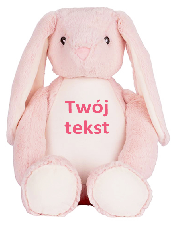 Króliczek Różowy z Twoim Napisem 45 cm - duży pluszak - 2