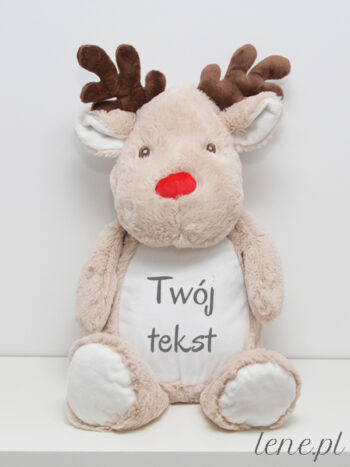Pluszak z Twoim Napisem Renifer 46 cm - maskotka personalizowana
