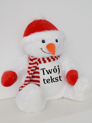 Pluszak Bałwanek z Twoim Napisem 42 cm - maskotka na prezent świąteczny - 4