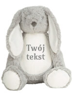 Króliczek Szary z Twoim Tekstem 45 cm - duża maskotka dla niemowląt - 4