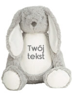 Króliczek Szary z Twoim Tekstem 45 cm - duża maskotka dla niemowląt - 8