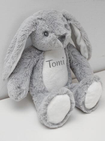 Maskotka Króliczek szary z Imieniem Tomi 30 cm