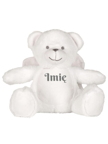 Biały Miś Aniołek – Personalizowana Przytulanka 22 cm - 3