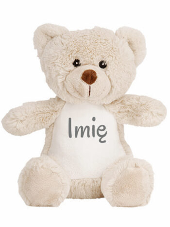 Miś jasnobrązowy wysokość 22 cm - maskotka personalizowana - 1