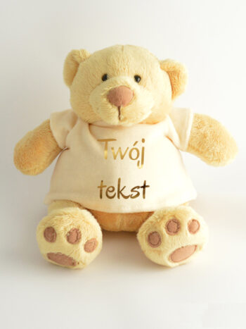 Miodowy Pluszak Miś z Twoim Napisem 28 cm - maskotka na prezent