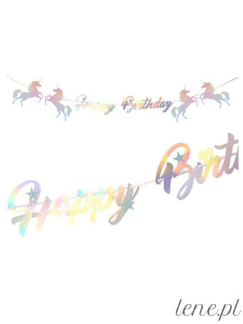 Jednorożec Happy Birthday - baner urodzinowy