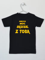 Napis Niech Moc Będzie z Tobą - koszulka z nadrukiem - Czarny - Koszulka krótki rękaw
