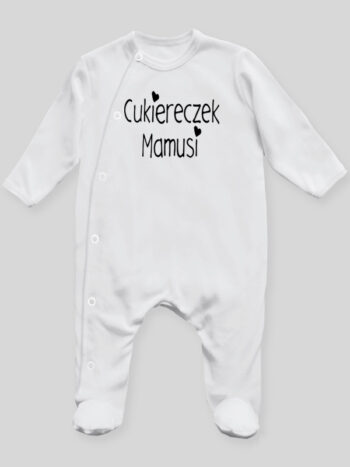 Cukiereczek Mamusi 01 - pajac niemowlęcy - Biały