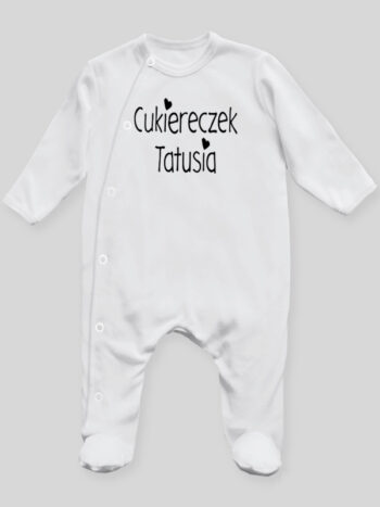 Cukiereczek Tatusia 01 - pajac niemowlęcy - Biały