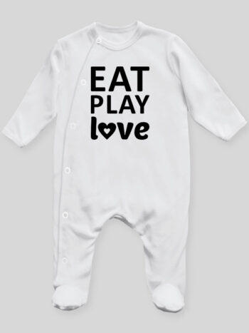 Eat Play Love - pajac niemowlęcy - Biały