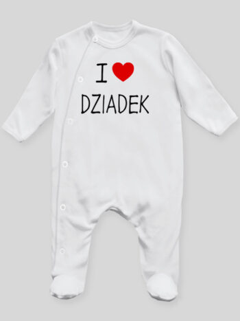 I Love Dziadek - pajac niemowlęcy - Biały