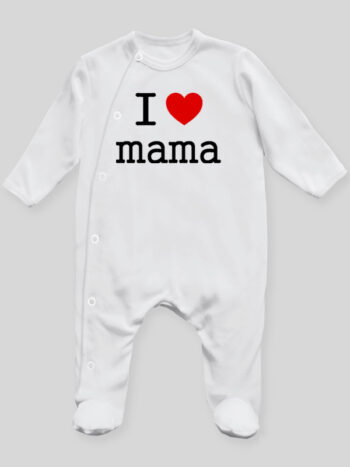 I Love Mama - pajac niemowlęcy - Biały