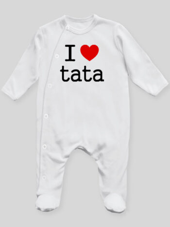 I Love Tata - pajac niemowlęcy - Biały