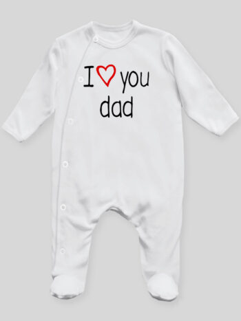 I Love You Dad - pajac niemowlęcy - Biały