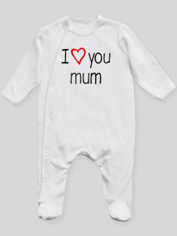 I Love You Mum - pajac niemowlęcy - Biały