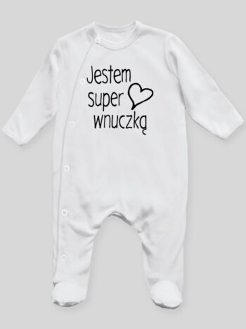 Jestem Super Wnuczką - pajac niemowlęcy - Biały