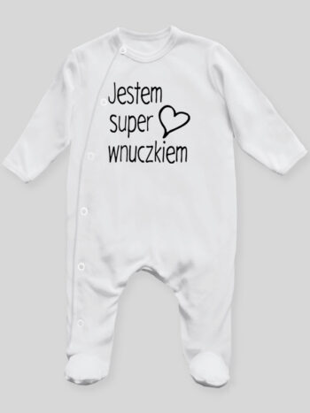 Jestem Super Wnuczkiem - pajac niemowlęcy - Biały