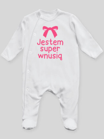 Jestem Super Wnusią - pajac niemowlęcy - Biały