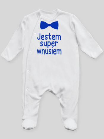 Jestem Super Wnusiem - pajac niemowlęcy - Biały