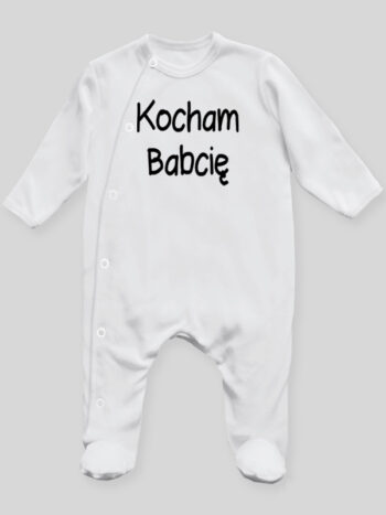 Kocham Babcię - pajac niemowlęcy - Biały