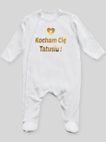 Kocham Cie Tatusiu 01 - pajac niemowlęcy - Biały