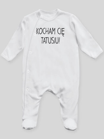 Kocham Cie Tatusiu 03 - pajac niemowlęcy - Biały