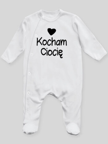 Kocham Ciocię - pajac niemowlęcy - Biały