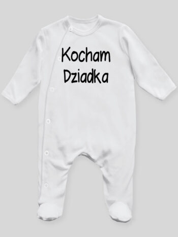 Kocham Dziadka - pajac niemowlęcy - Biały