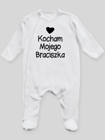 Napis Kocham Mojego Braciszka - pajacyk dla niemowlaka - Biały
