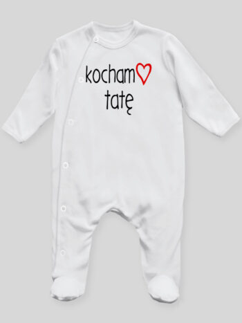 Kocham Tatę 01 - pajac niemowlęcy - Biały
