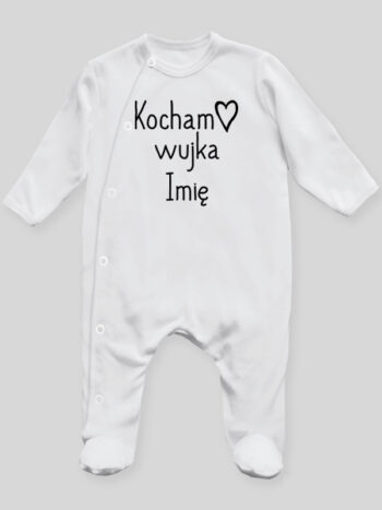 Kocham Wujka Z Imieniem - pajac niemowlęcy - Biały